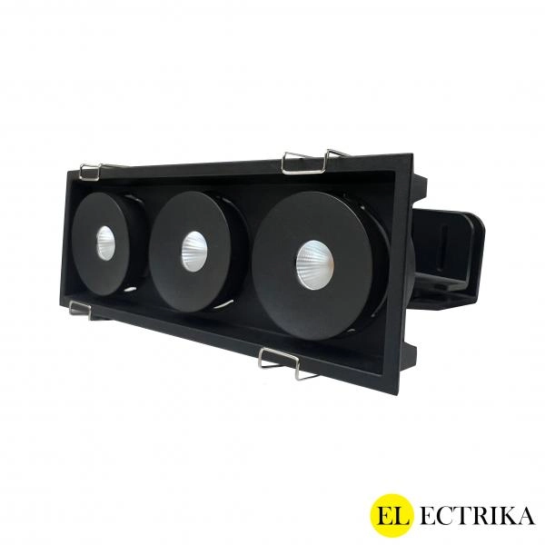 Electrica Armlight (S8436) ներկառուցվող շարժական 3x12W 4000K սև ուղղանկյուն