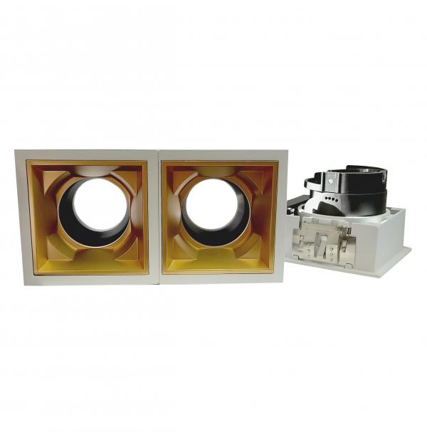 Electrica recessed frame MU23 2-gang rectangular white/gold