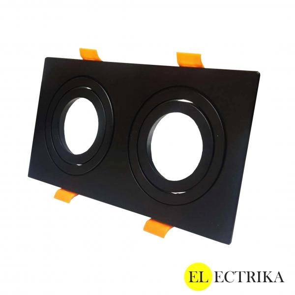 Electrica ներկառուցվող շրջանակ VR սև 2 տեղ ուղղանկյուն