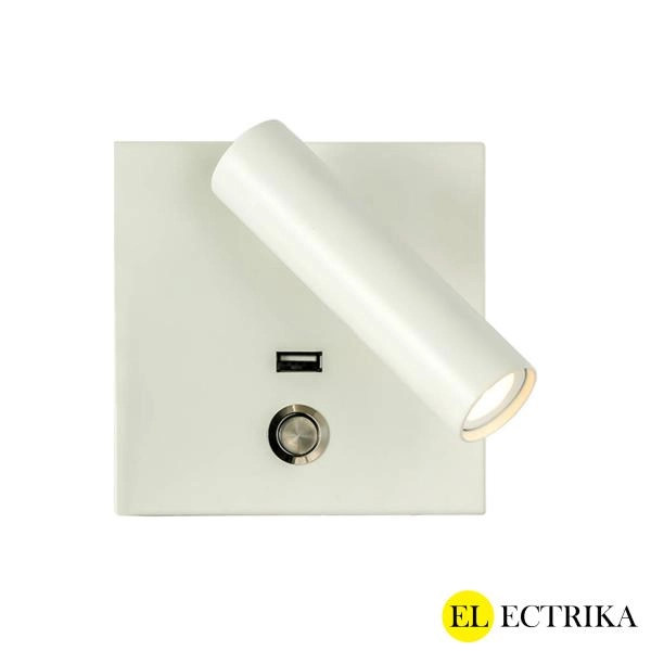 Electrica լուսատու արտաքին USB 3W 3000K սև անջատիչով IP20