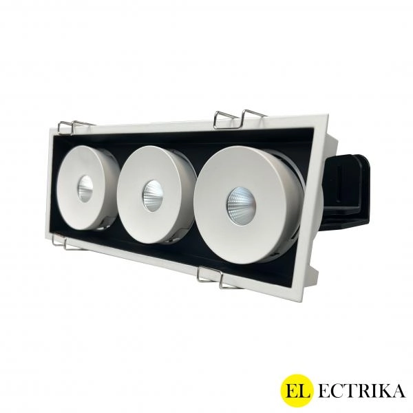Electrica Armlight (S8436) ներկառուցվող շարժական 3x12W 3000K սպիտակ քառակուսի