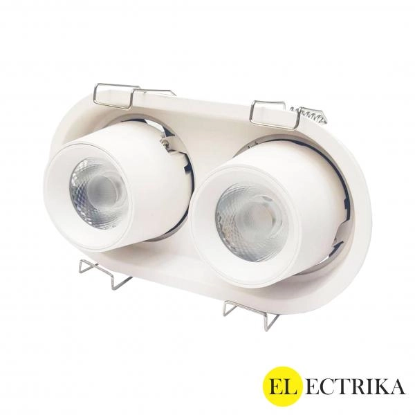 Electrica լուսատու (R6616WH) ներկառուցվող շարժական 2x8W 4000K օվալ սպիտակ