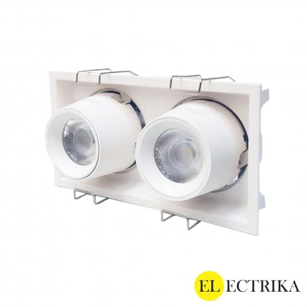 Electrica լուսատու (S7716WH) ներկառուցվող շարժական 2x8W 4000K ուղղանկյուն սպիտակ