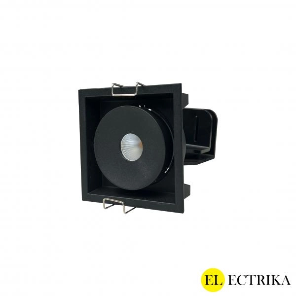 Electrica Armlight (S8512) ներկառուցվող շարժական 12W 4000K սև քառակուսի