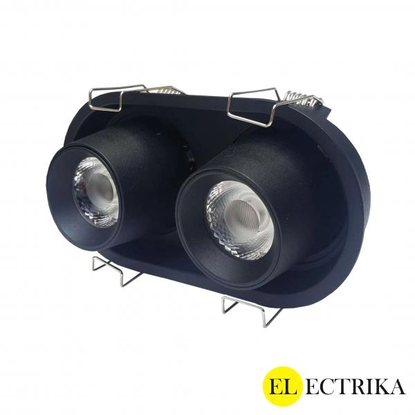 Electrica լուսատու (R6616BK) ներկառուցվող շարժական 2x8W 4000K օվալ սև