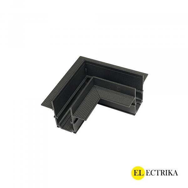 Electrica 24V 20S встраиваемый магнитный трек угловой соединитель черный