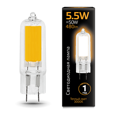 Gauss lamp G4 Black 5.5W 3000K 480Lm 1/10/200