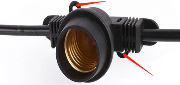 Ellight լարային լույսեր (E27x4) սև (1.5x2 լար) արտաքին մոնտաժ 1/50