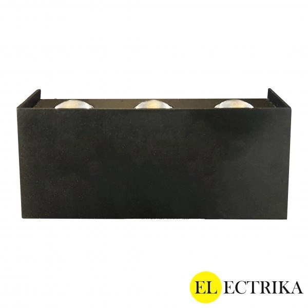 Electrica լուսատու ֆասադային (GMD-F813B-3) 6x1W 3500K սև IP65