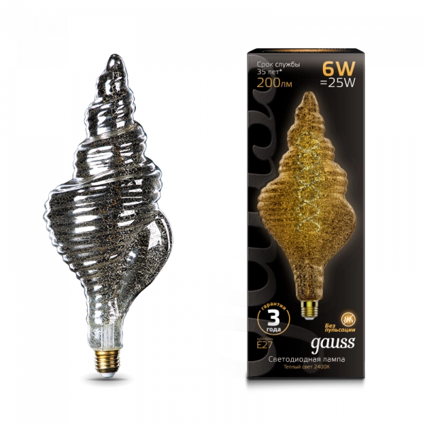 Gauss լամպ E27 Black TL120 6W 2400K 240Lm Gray ճկուն 1/10