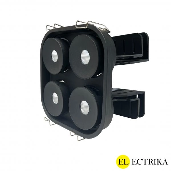 Electrica Armlight (S8548) ներկառուցվող շարժական 4x12W 4000K սև կլոր