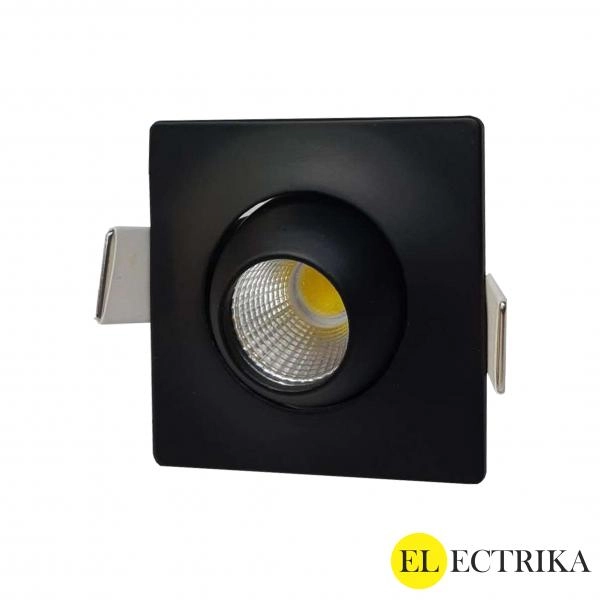 Electrica Mini լուսատու (T702) ներկառուցվող 3W 4000K սև քառակուսի 1/100
