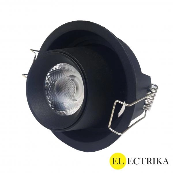 Electrica լուսատու (R6208BK) ներկառուցվող շարժական 8W 4000K կլոր սև