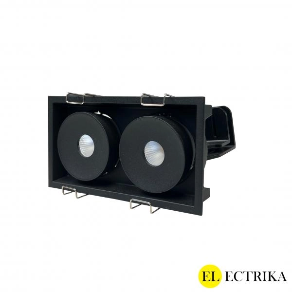 Electrica Armlight (S8924) ներկառուցվող շարժական 2x12W 4000K սև քառակուսի