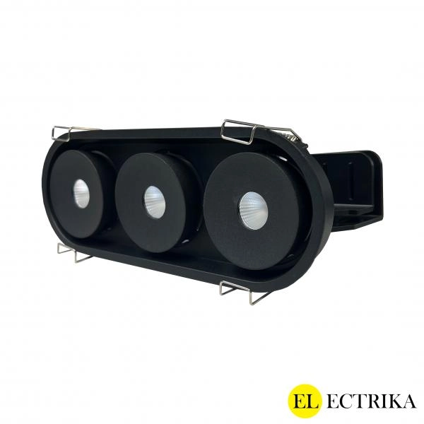 Electrica Armlight (R8336) ներկառուցվող շարժական 3x12W 4000K սև կլոր