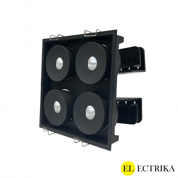 Electrica Armlight (S8848) Recessed Movable 4x12W 4100K Black Square