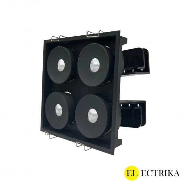 Electrica Armlight (S8848) ներկառուցվող շարժական 4x12W 4100K սև քառակուսի