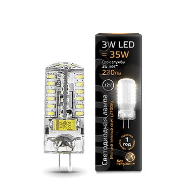 Gauss լամպ G4 Black 12V 3W 2700K 230Lm 1/10/200