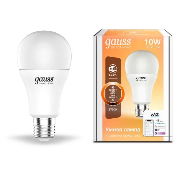 Gauss լամպ E27 Smart A60 10W 2700К 1055Lm Դիմեր 