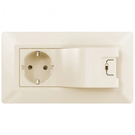 Legrand Niloe/Etika վարդակ հողանցումով + USB 1000mA փղոսկր