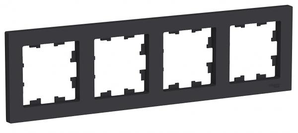 Schneider Atlas Frame 4-gang Black