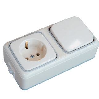 Titan switch + socket with ground black