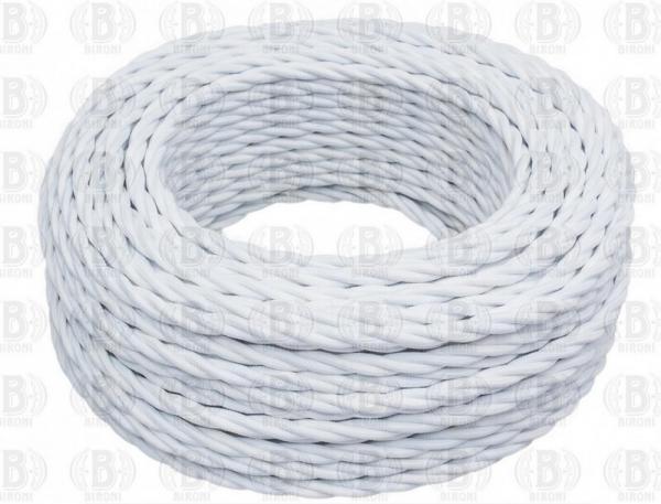 Bironi Retro հաղորդալար 2x0.75մմ սպիտակ մատվի 50մ