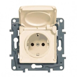 Legrand Niloe/Etika վարդակ հողանցումով կափարիչով փղոսկր