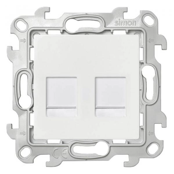 Simon24 компьютерная розетка 2 местная белая RJ45 кат.5е (1/10)
