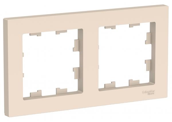 Schneider Atlas Frame 2-gang Beige