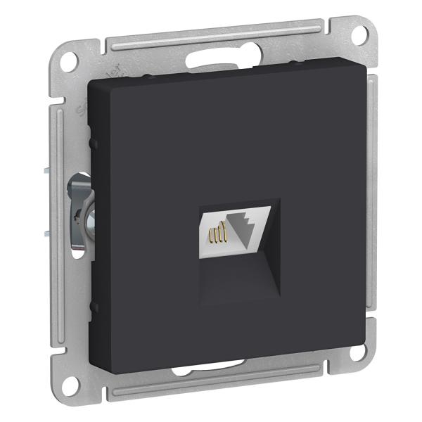 Schneider Atlas Telephone Socket 1-gang Black