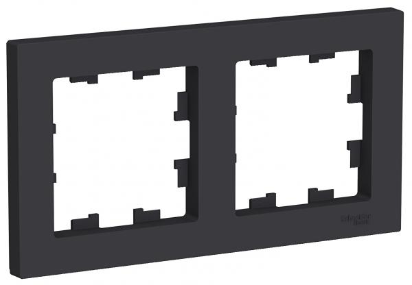 Schneider Atlas Frame 2-gang Black