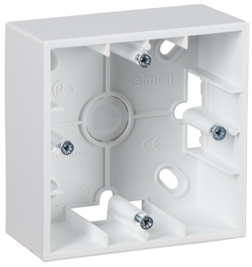 Simon15 Mounting Box fixture Surface-mounted installation 1 place White (1/20)