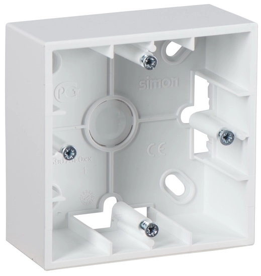 Simon15 Mounting Box fixture Surface-mounted installation 1 place White (1/20)