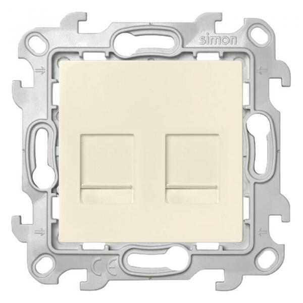 Simon24 վարդակ համակարգչի 2 տեղ փղոսկր 2хRJ45 Cat 6 (1/10)