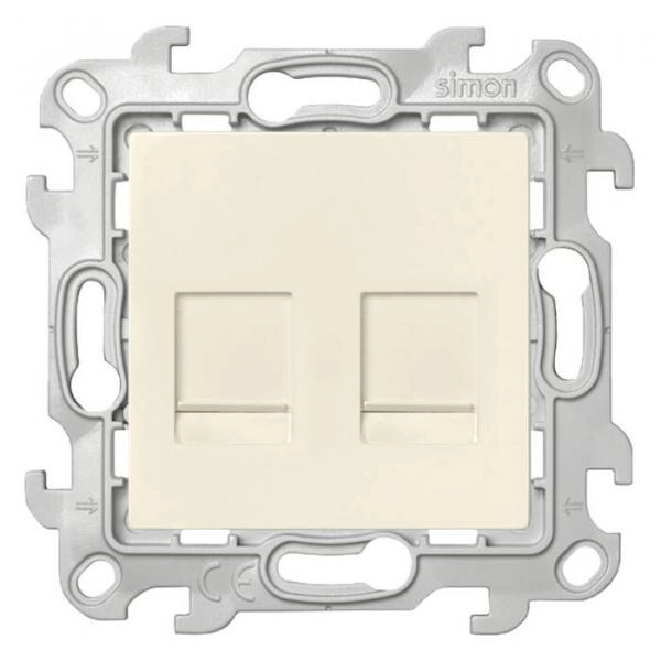 Simon24 компьютерная розетка 2 местная слоновая кость 2xRJ45 кат.6 (1/10)