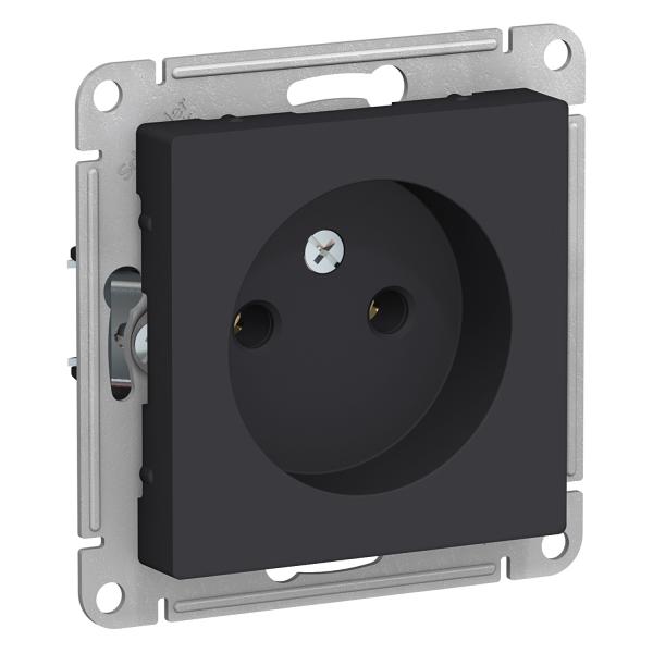 Schneider Atlas Socket without Grounding Black