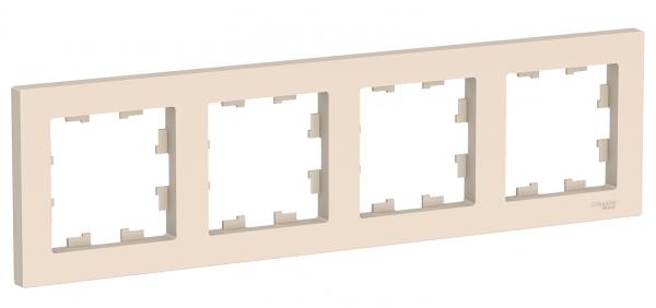 Schneider Atlas Frame 4-gang Beige