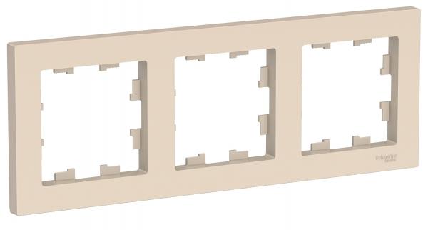 Schneider Atlas Frame 3-gang Beige