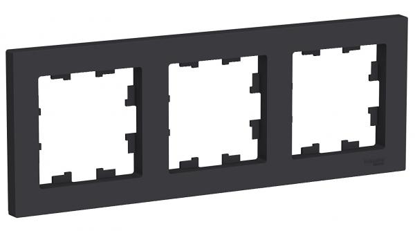 Schneider Atlas Frame 3-gang Black