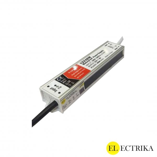 Electrica 12V սնուցման բլոկ 48W 4A հերմետիկ (145x30x20մմ) IP67