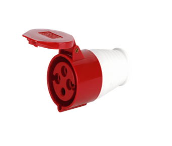 Hanging socket 16A 4P (SF-214) IP44 red