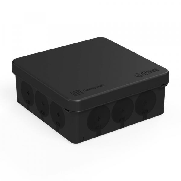 Промрукав distribution box straight mounting (HF) 100x100x40 mm (90 pcs) black
