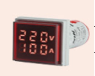 Ammeter / voltmeter LED display (22VAM) 50-500V 0-100A square