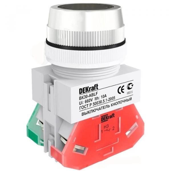 Անջատիչ կոճակ սեվ 220V D=30մմ  ВК30-ABLF-BLK (Dekraft)