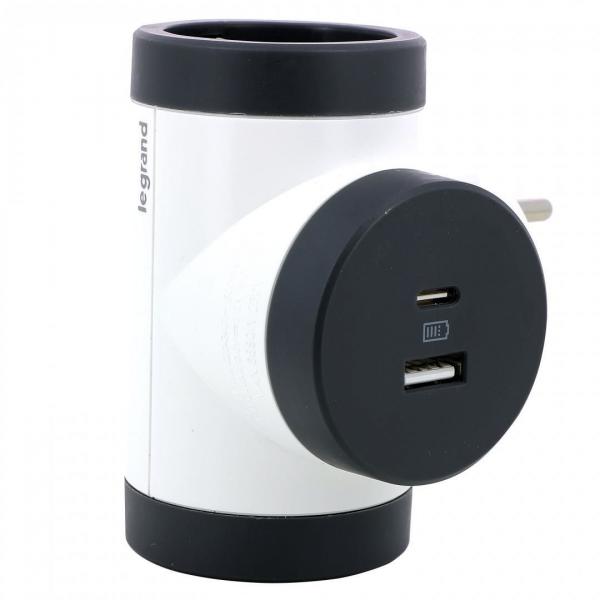 Legrand Elium патронный блок 16A 2 места USB A+C белый