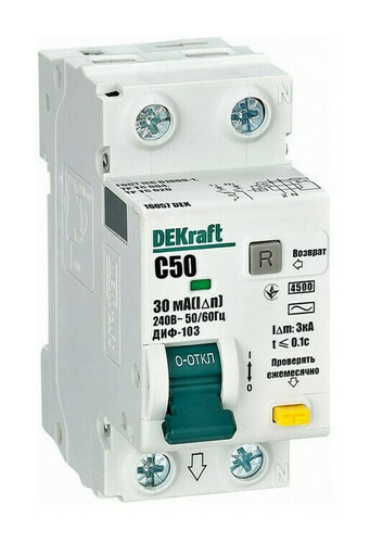 Dekraft Դիֆ 50A ДИФ103-4.5кА-1N-050A-030-C