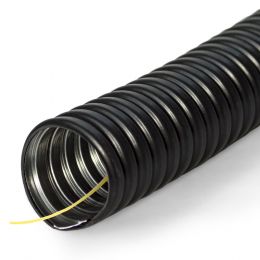 Промрукав metal+plastic pipe with rope black 10 mm (100 m)