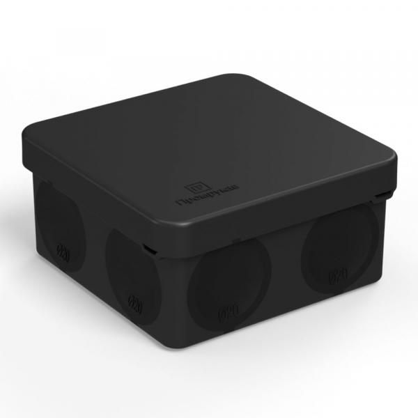 Промрукав distribution box straight mounting (HF) 80x80x40 mm (132 pcs) black