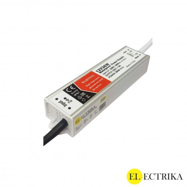 Electrica 12V սնուցման բլոկ 36W 3A հերմետիկ (118x30x20մմ) IP67